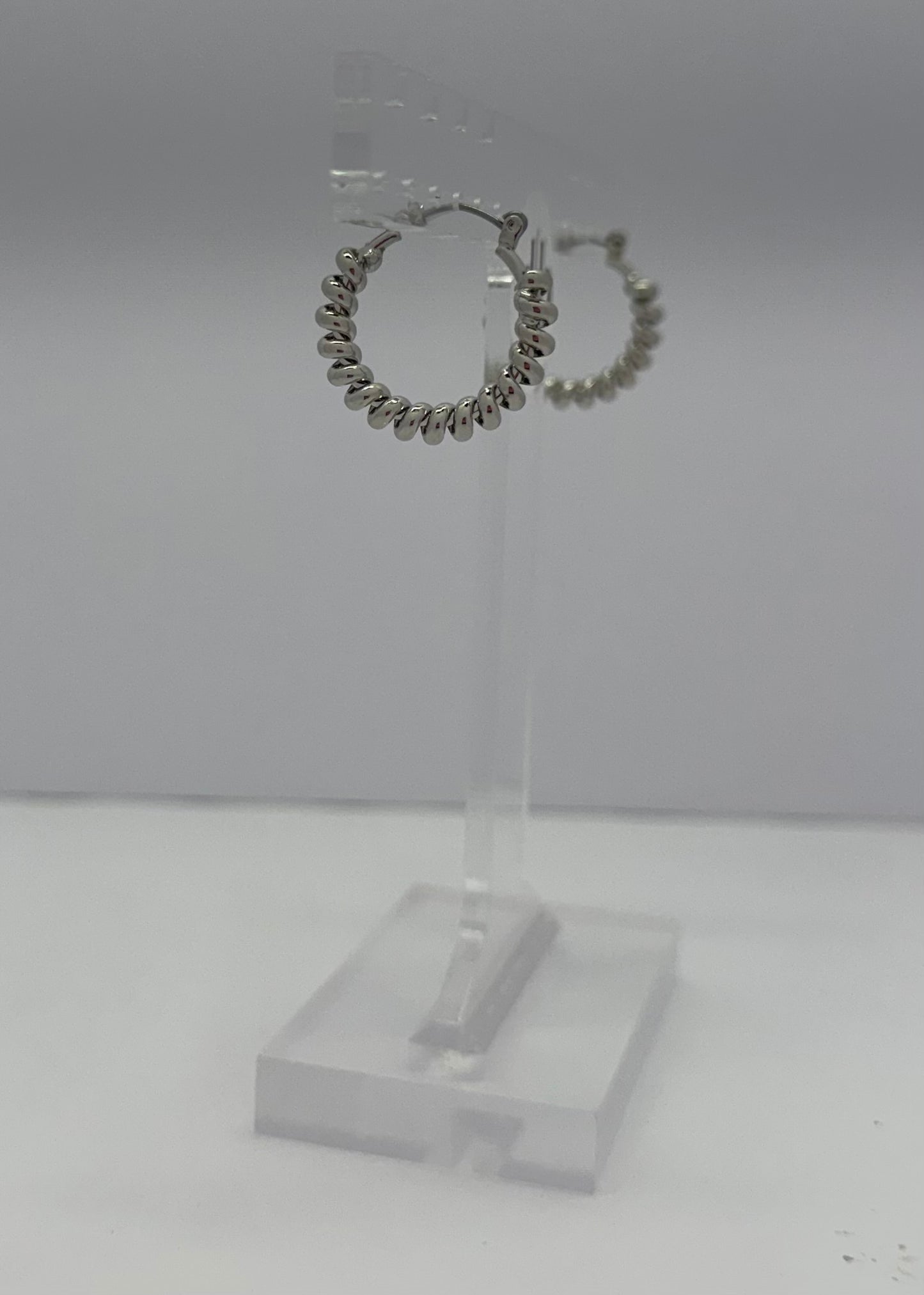 Small Metal Spiral Leverback Hoop Earrings