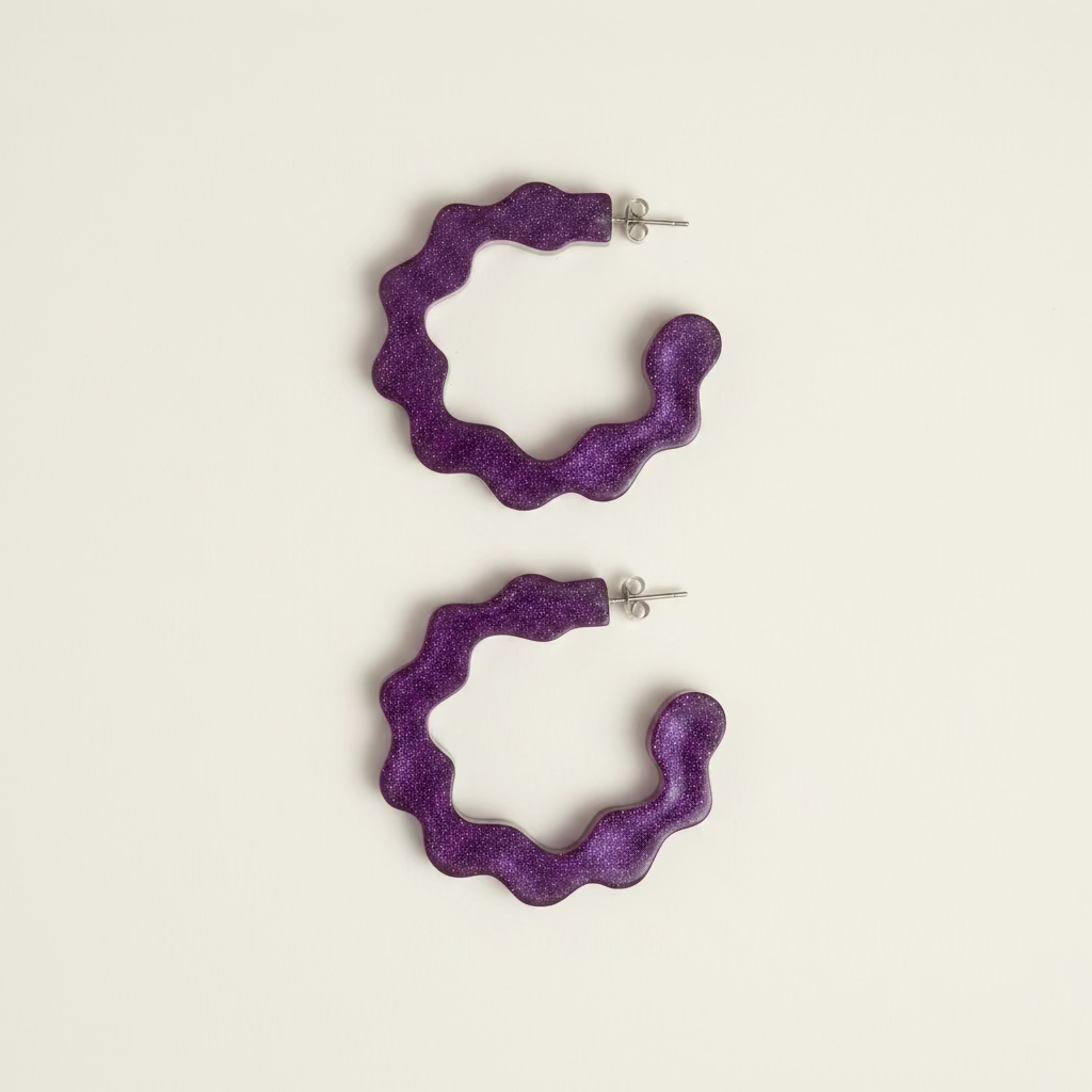 Wavy C Hoops