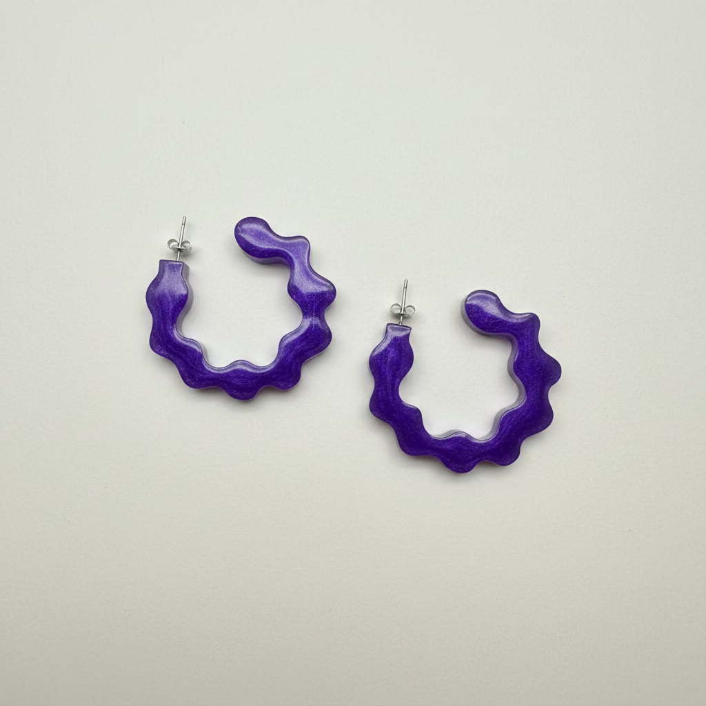 Wavy C Hoops