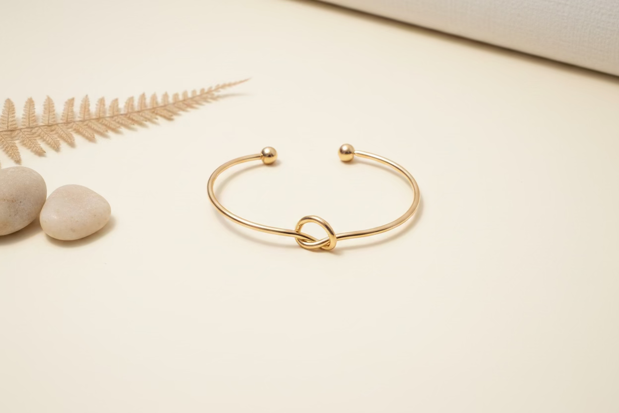 Knot Ball End Cuff Bracelet