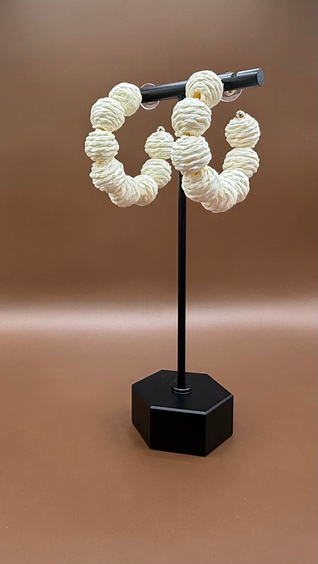 Woven Raffia Hoop Earrings