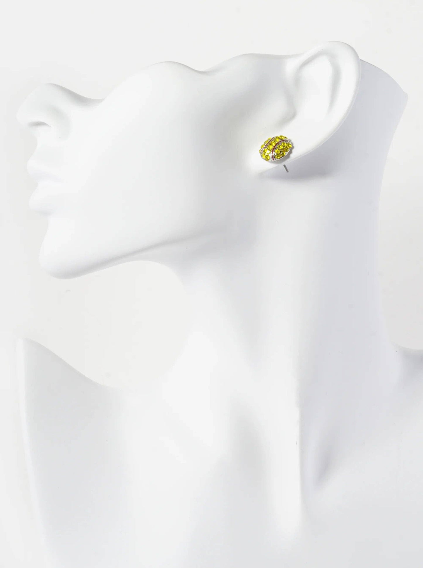 Crystal Pavé Softball Stud Earrings