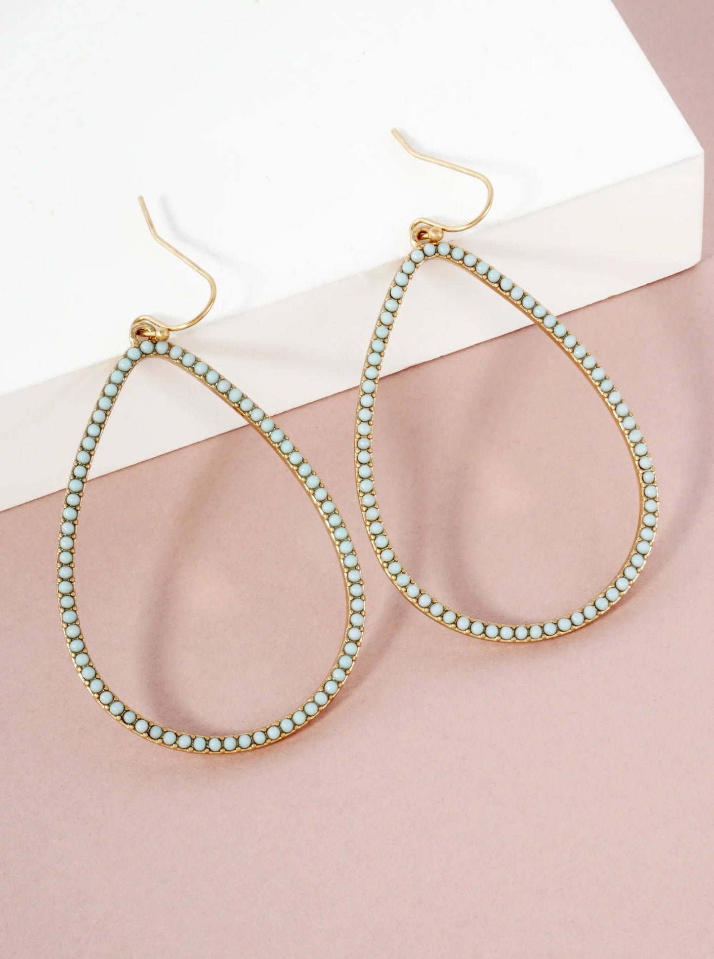 Mint Stone Teardrop Earrings