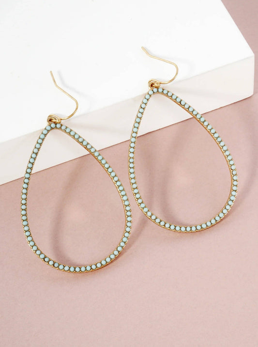 Mint Stone Teardrop Earrings