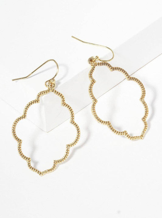 Gold Textured Moroccan Dangle Earrings