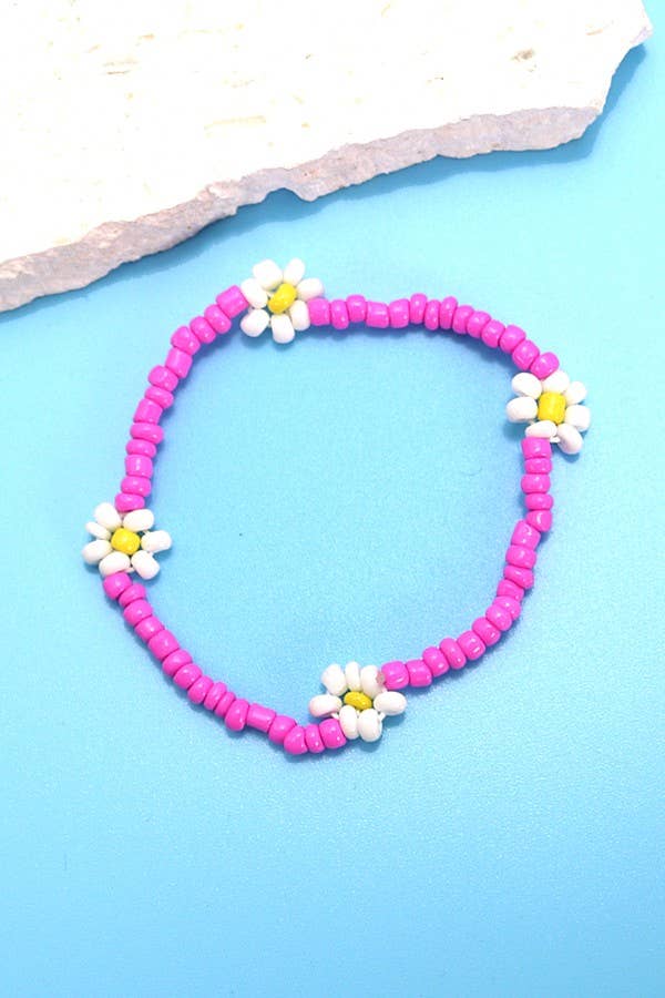 Seed Bead Floral Bracelet