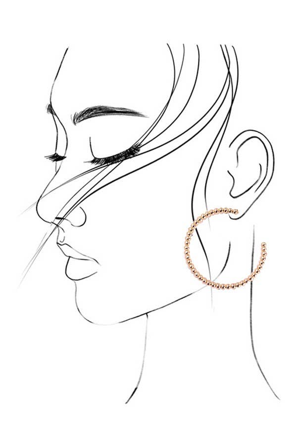 Gold Ball Hoop Earrings