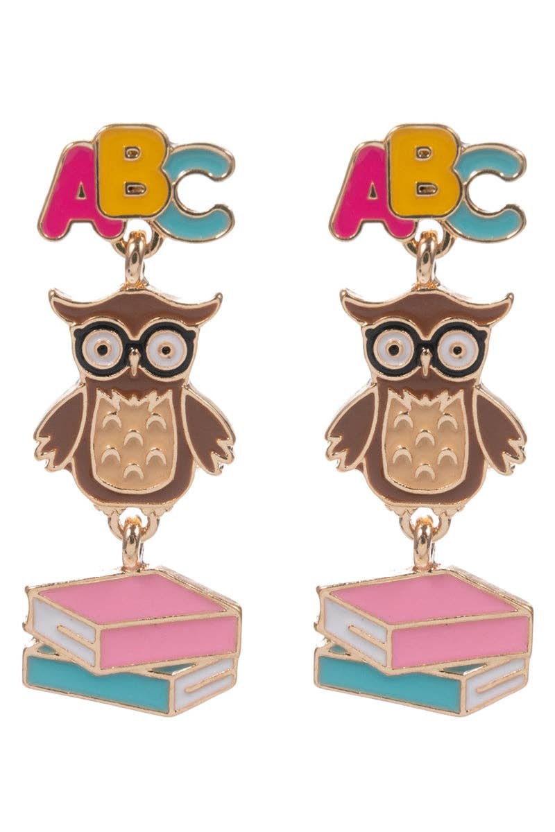 ABC Owl School Stud Earrings