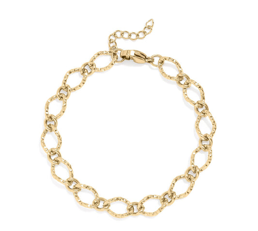 The Hammered Oval Bracelet