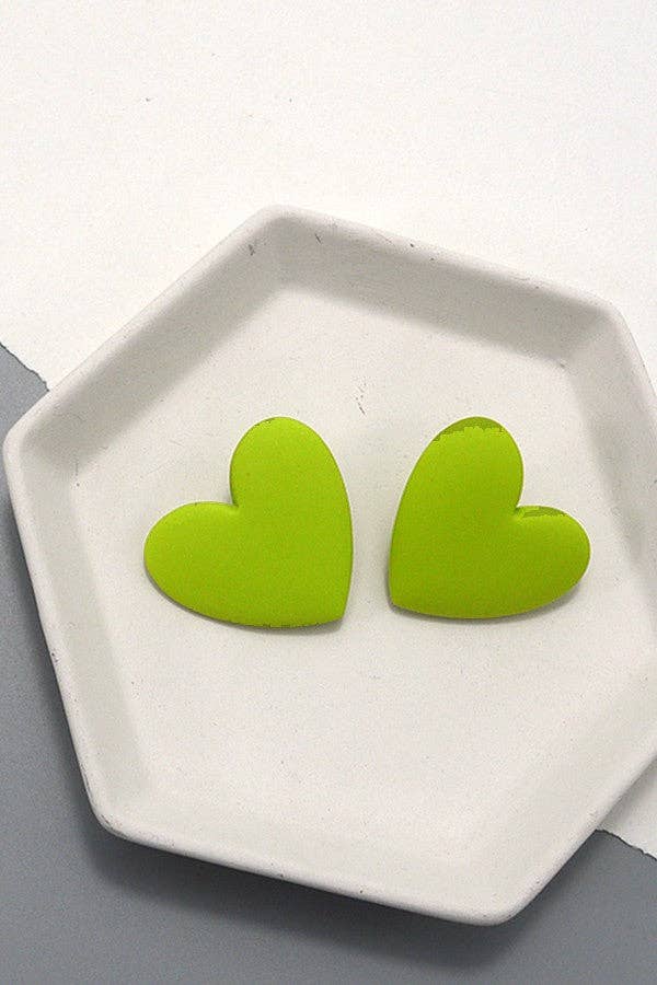 Oversized Heart Matte Stud Earrings