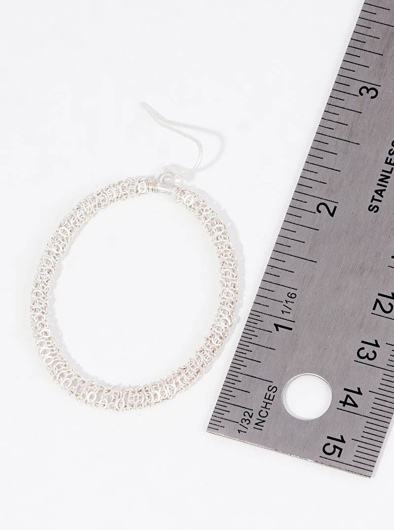 Chain Wrapped Oval Earrings