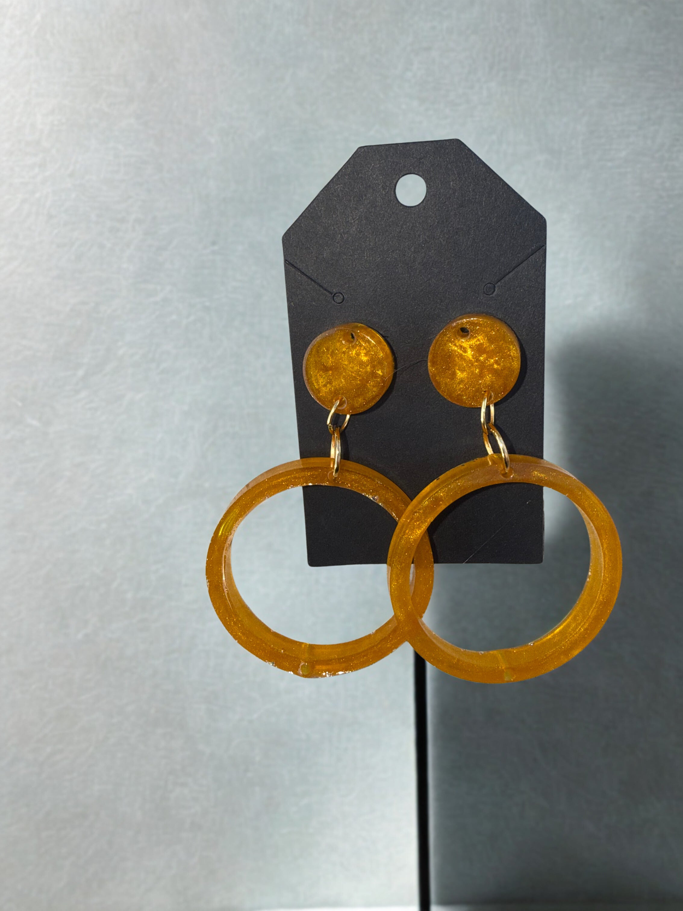 Golden Amber Circle Hoop Earrings