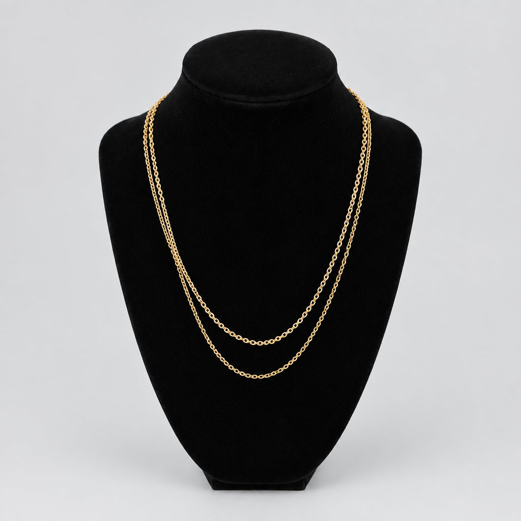 Western Charm Scarf & Layered Chain Necklace — 2-Piece Set