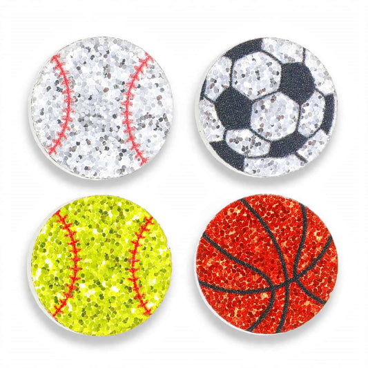 Glitter Game Day Stud Earrings | Soccer, Basketball, Softball & Baseball