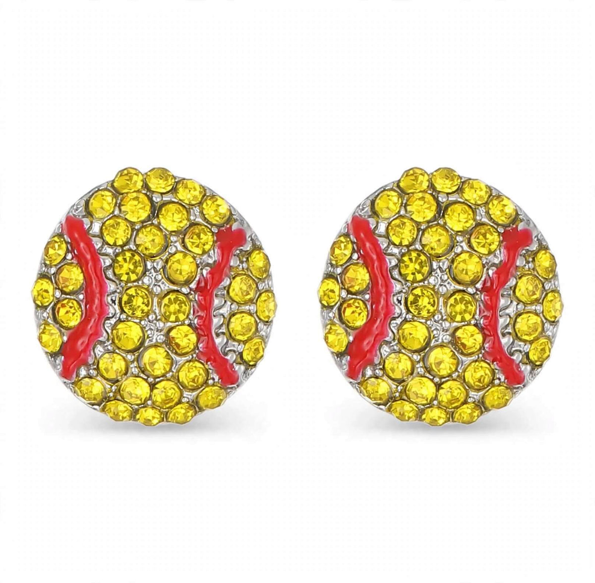 Rhinestone Game Day Stud Earrings | Football, Basketball, Softball & Baseball