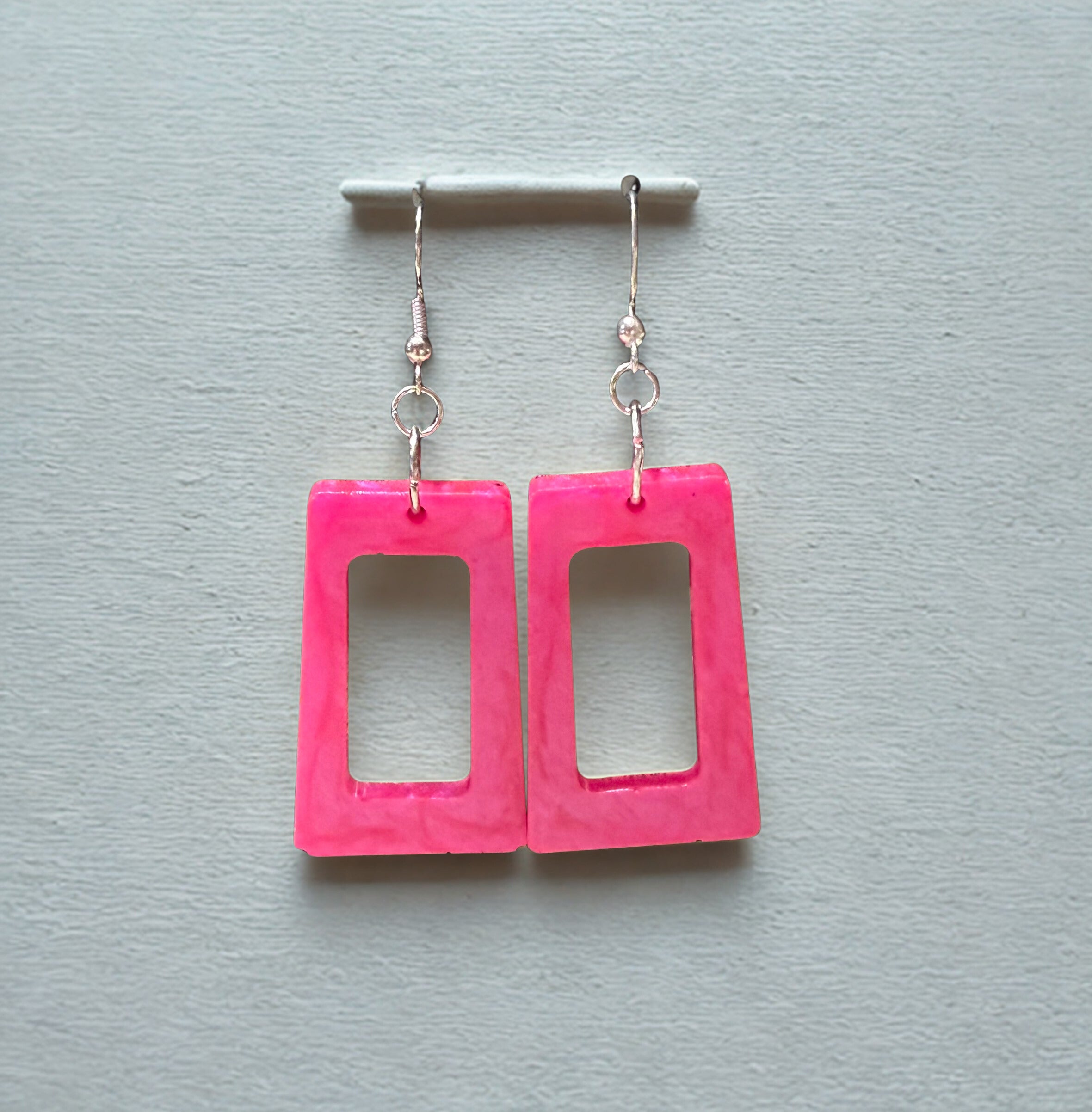 Pink Modern Frame Earrings