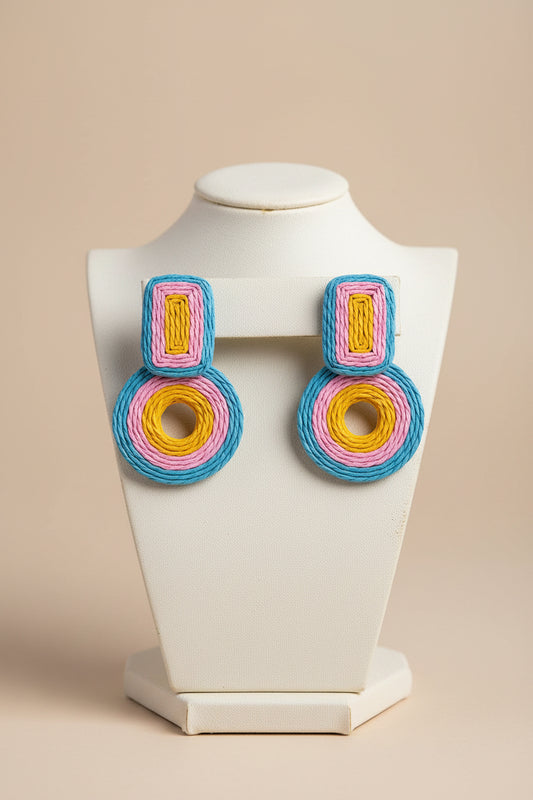 Penciled In Woven Raffia Earrings