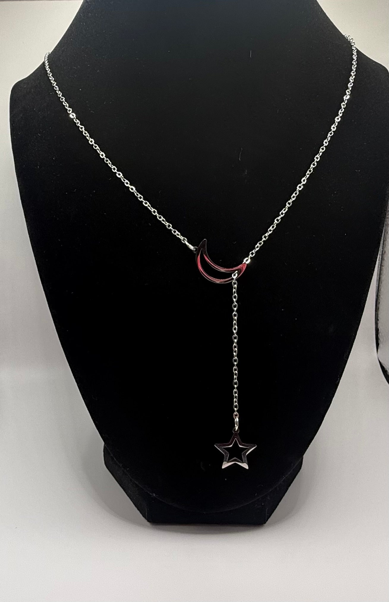Moon & Star Lariat Necklace
