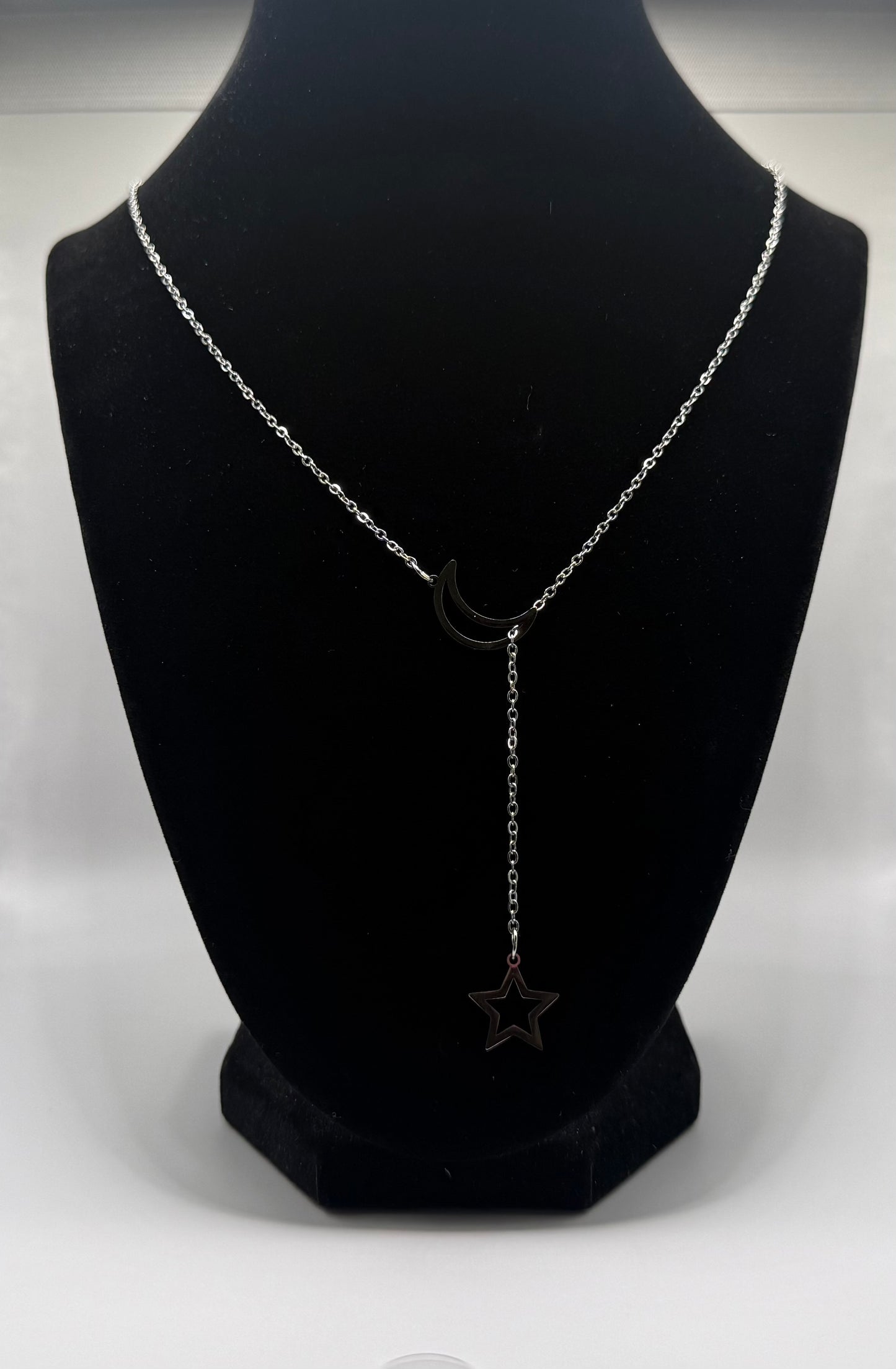Moon & Star Lariat Necklace