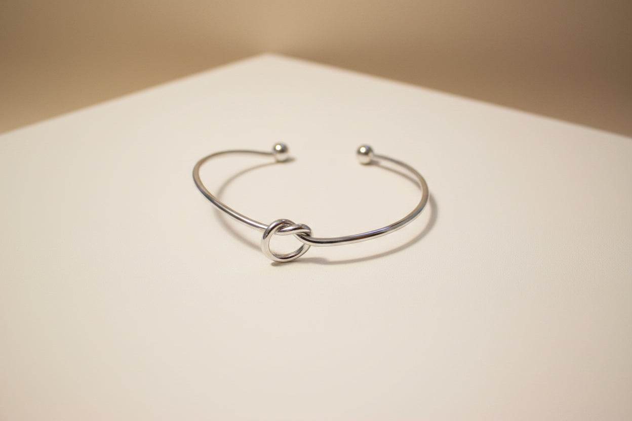Knot Ball End Cuff Bracelet